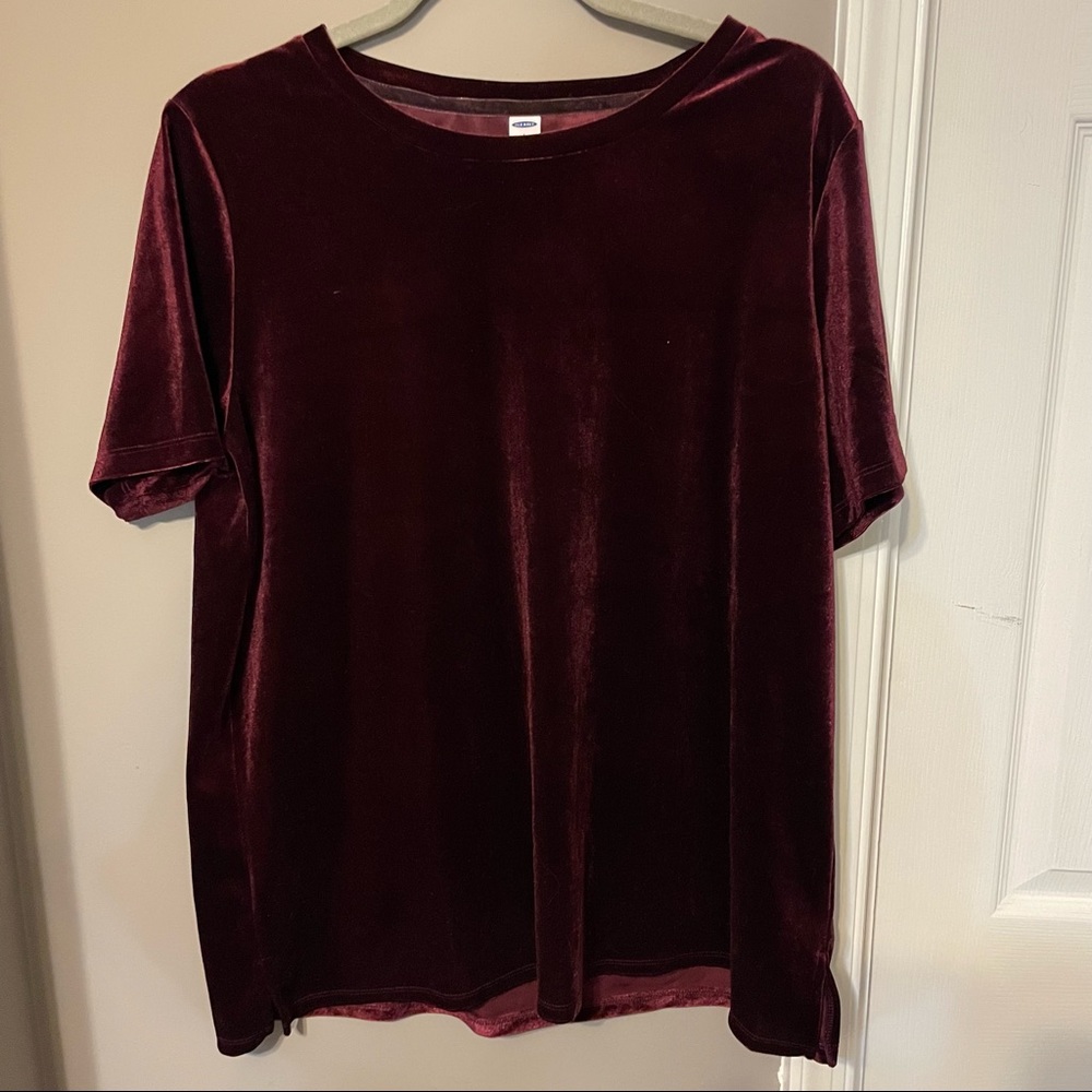 Velour shirt, deep burgundy